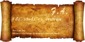 Földvári Andrea névjegykártya